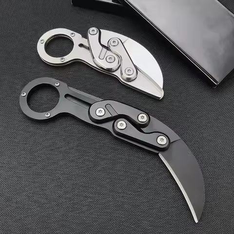 All Steel Combat Hunting Knife Karambit Outdoor Multi-function Survival Mechanical folding Claw Knif