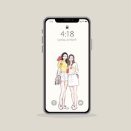 【客製化Wallpaper】人像 寵物 似顏繪 Iphone⋯手機/平板 桌布⋯