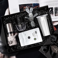 【HWC黑沃套裝禮盒】耶加雪菲咖啡豆/磨豆機/棱角保溫杯/折疊濾網