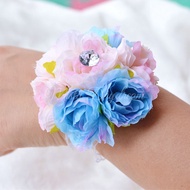 Blue & Tinted Pink Wrist Corsage