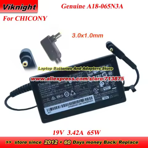 Genuine CHICONY A18-065N3A 19V 3.42A 65W A065R178P AC Adapter 3.0x1.1mm for ACER Aspire S7-191 Iconi