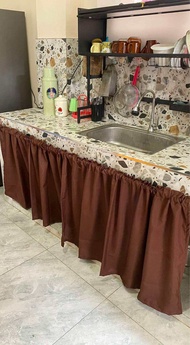 Plain Kitchen Sink/Kitchen Curtain | Plain Kitchen Curtain Non-Ring Curtain