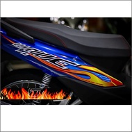 Tem Wave 110 lửa vàng đỏ xe xanh dương HOT 2025