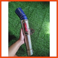 STAINLESS OPEN PIPE  AUN DAENG 51 MM TUBE TYPE BLUE TIP UNIVERSAL EXHAUST MUFFLER CANISTER ONLY