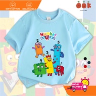 Baju T-shirt Budak Numberblocks 100% Cotton | Kids Color Num Anime Tee Unisex Round Neck Summer Top 