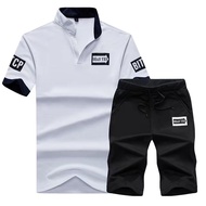 Moai Mens Tracksuit T-shirt And Pants Sport Suit Gym Fitness Running Jogging Set Men Sport Wear Clot