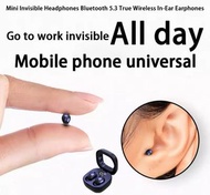 Headphones Bluetooth 5.3 True Wireless In-Ear Earphones Mini In Ear Noise Cancelling Invisible Sleep
