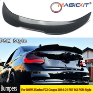Genuine Carbon Fiber Look Rear Trunk Spoiler Lip Diffuser For BMW F22 2 Series Coupe & F87 M2 2014-2