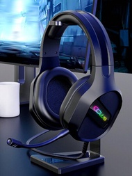 Colusi有線遊戲耳機，降噪麥克風，炫酷RGB燈光，舒適的耳罩式耳機，適用於PS4、PS5 / PC / Switch、Xbox One、周圍音效立體聲、重低音、記憶泡棉、可調式麥克風