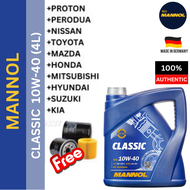 (MADE IN GERMANY) Mannol 7501 Classic+ESTER SAE 10W40 HC Synthese Engine Oil/Minyak Hitam(4L) FREE OIL FILTER