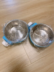 全新包郵 寵物籠掛式不鏽鋼碗2隻 貓碗 貓籠掛式碗
