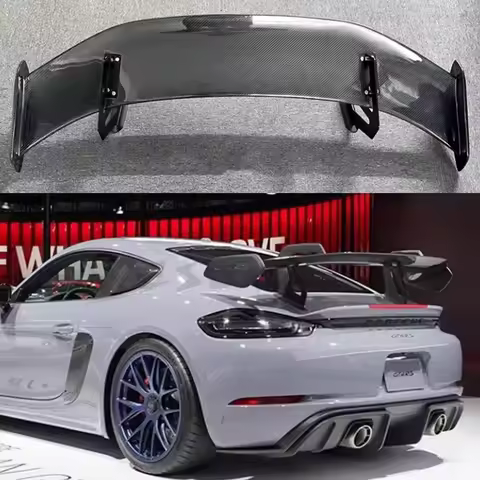 For Porsche 718 982 Cayman Boxste Carbon Fiber Tail fins Rear Trunk Spoiler Guide Wing Rear Wing GT4