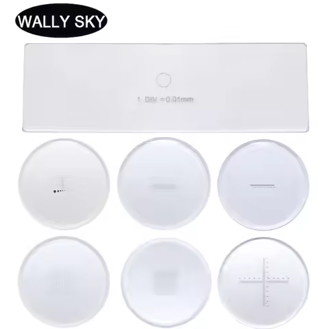 Optical Glass Calibration Ruler Microscope Ocular Reticle Micrometer Calibration Slides DIV 0.1mm 0.