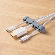 ELECOM - 電線整理器 電線收納 膠貼粘片可以用水反複使用 【灰色】