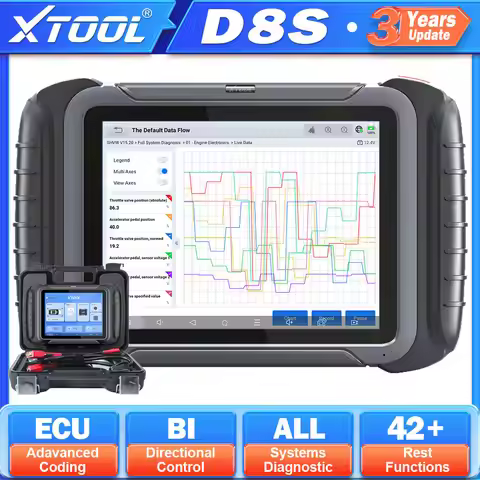 XTOOL D8S V2.0 All System Diagnostic Tools Automotive Scanner ECU Coding Bidirectional Key Programmi