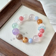 Gelang Kristal Berbilang Batu Permata Asli Rekaan Asli Aquamarine Kuning Gum Bunga Cherry Blossom Hu