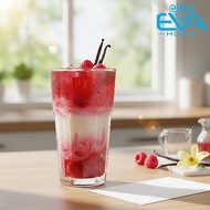 Box of 6 Central Y5002 Premium Glass Cups 340ml - Super Durable Eight-sided Cups for Iced Tea, Coffe