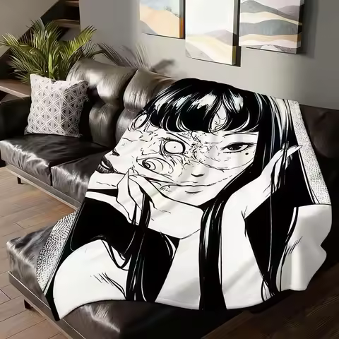 Horror anime Tomie Kawakami Blanket For Sofa Office Bed Plane Travel Sleep Read Relax Camping Soft A