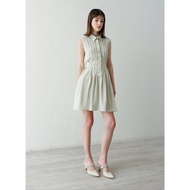 BETWEEN SEASONS - Eden Pleats Dress In Sage Green - ML, Sage Green