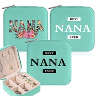 Mini Square Jewelry Box Women's Jewels Storage Case with Zipper PU Nana Series Waterproof Jewel Boxe