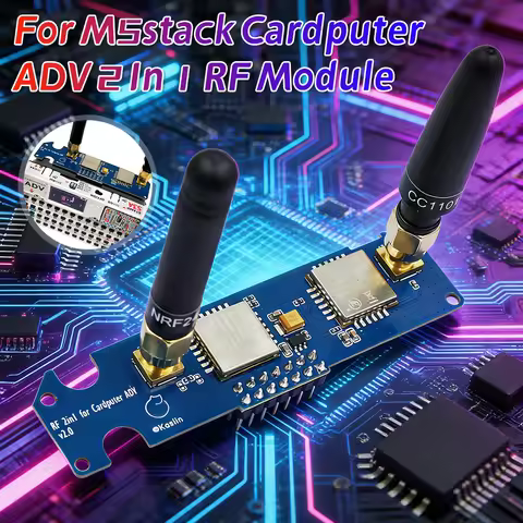 2-in-1 RF Development Board for M5Stack Cardputer ADV, Compatible with NRF24 & CC1101, Stable 2.4GHz