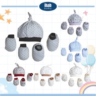 [IHAB Baby] Unisex Cotton Bonnet Mitten Booties Set