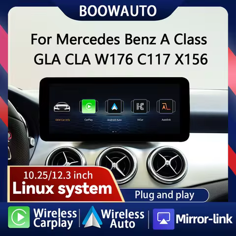 Linux System Wireless Carplay Android Auto Radio For Mercedes Benz A CLA GLA W176 C117 X156 2012-201