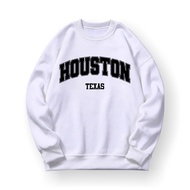 HOUSTON TEXAS Sweater Crewneck Print DTF II HOUSTON TEXAS Sweatshirt Basic II Size M - XXL Adult (Me
