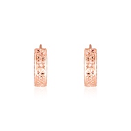 SK Jewellery Sequin Bling 14K Rose Gold Huggie Hoop Earrings