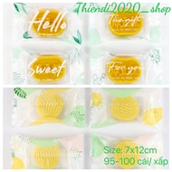 TD85D- SET of 100 Pineapple cake bags 7x12cm_ Taiwanese pineapple cake tray 50GR