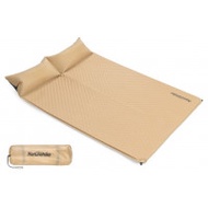 NatureHike 雙人自動充氣睡墊帶枕 (NH18Q010-D) | 戶外露營帳篷氣墊加寬加厚充氣床墊 - 米黃