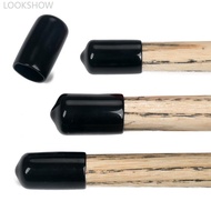 LOOKSHOW 3PCS/6PCS Billiard Cue Head Rubber Protective Cover Black Eight Snooker Pool Cue Tip Moistu