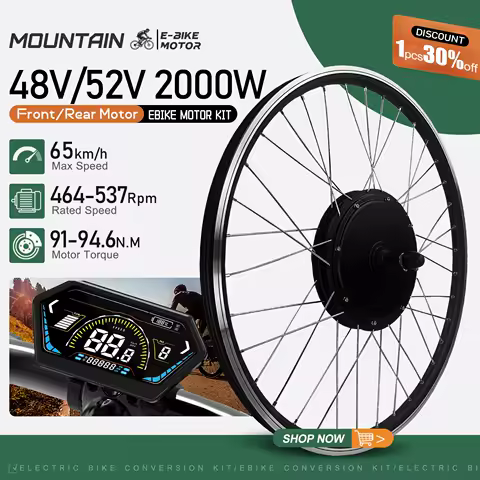 52V 2000W Electric Bicycle Conversion Kit 48V2000W Rear Bicycle Hub Motor Wheel 20/26/27.5/28/29inch