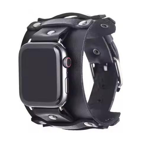 New Leather Band Strap Punk Smartwatch Accessories Watch Strap Wristbands for Apple Watch/Unisex
