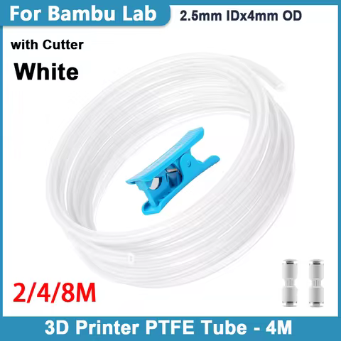 Ultra-Smooth PTFE Tube for Bambu Lab A1/A1 mini AMS/P2S/P1S/X1C,2.5mm IDx4mm OD for 1.75mm filament,