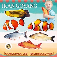 Mainan Anak Ikan Bergerak Mainan Kucing Boneka Ikan Bisa Gerak Dancing fish Ukuran Jumbo / Ikan Gera