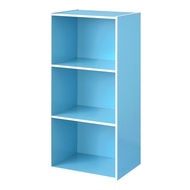 [特價]《HOPMA》日式木紋三層櫃(2入) 台灣製造 儲藏收納櫃 三格書櫃 展示空櫃-水藍