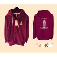 Premium Zipper Hoodie Jacket, slanted tower, pisa Italy - M