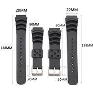 18 20 22 24 Mm Diver Rubber Watch Band Black Silicone Sports Wrist Band Bracelet Spring Bar Tool Set Seiko Casio Watch