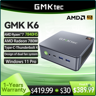 GMKtec คอมพิวเตอร์ขนาดเล็ก GMK K6 AMD R7-7840HS การออกแบบ NUCBOX แบบคู่หน้าต่างระบบพัดลม11 Pro AMD R