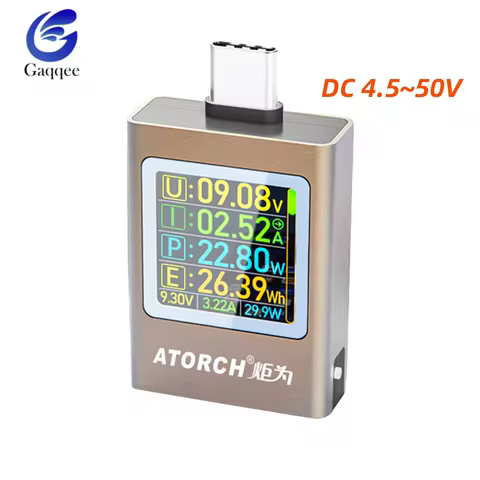 AT085C Type-C Power Meter PD3.1 Charger Tester Voltage Current Meter Bidirectional Detection Curve D