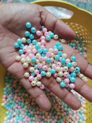 Mote manik manik Bulat mutiara variasi warna ukuran 6 mili berat 10 gr