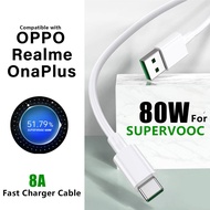 100W For OnePlus 13 12 11 SuperVOOC cable 80W For OPPO Find x8 Reno12 USB to Type C wire 8A for Real