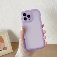 Transparent Shockproof Phone Case Wavy Pattern iPhoe13ProMax Purple