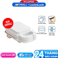 Máy kẹp nướng bánh Bianco LocknLock EJB126IVY Hàng chính hãng Làm nóng 2 mặt Phủ men sứ có tay cầm -