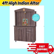 eHauz beautiful 4ft plywood High Indian Prayer Altar-Almari Sembahyang Indian Altar Prayers Cabinet 