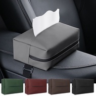 Car Adjustable Strap Seat Back Napkin Box / Practical Car Interior Organizers / Nappa Leather Tissue
