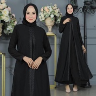 GALERI SICANTIK - COD - Gamis Abaya Turki Hitam Polos - Baju Abaya Hitam Polos Elegan 2023 - Gamis H