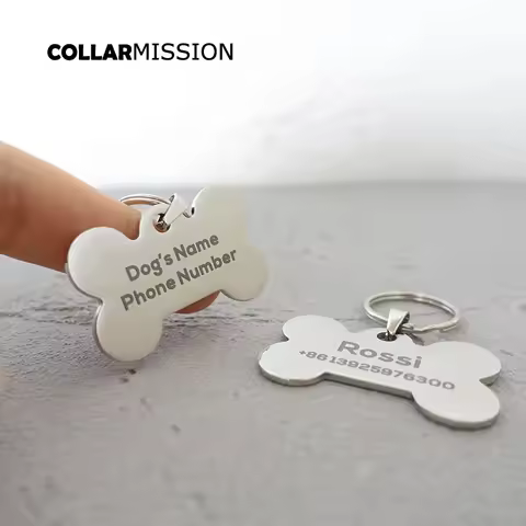 MUTTCO retailing high quality simple bone sharp dog id tag blank can crave phone number nameplate pe