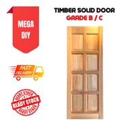 Wooden Door Timber Solid Door 8 Panel Door Room / Pintu Solid 8 Petak / Pintu Kayu Bilik Rumah Grade